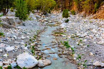 Wall Mural - Rapids on river in canyon not far from the city Kemer. Antalya province, Turkey