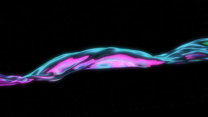 Wall Mural - abstract neon background. liquid surface. wavy element. pink and blue color.