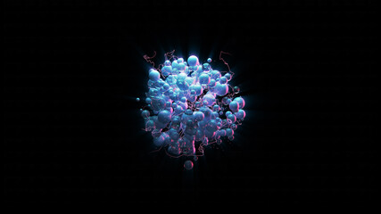 Wall Mural - abstract background. spheres particles. 3d rendering. concept art.