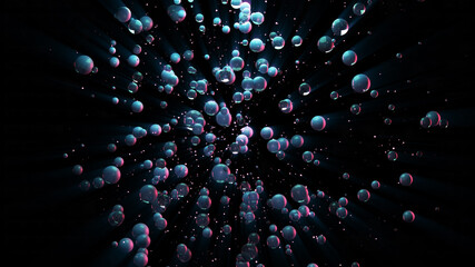 Wall Mural - abstract background. spheres particles. 3d rendering. concept art.