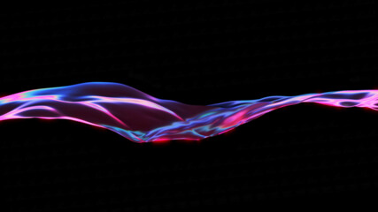 Wall Mural - abstract neon background. liquid surface. wavy element. pink and blue color.