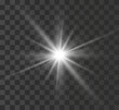 © Alvina - A bright white star explodes on a transparent background. Vector illustration.
