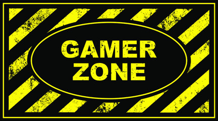 gamer zone sign on white background	