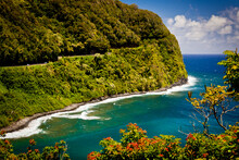 Cliffs And Road, Road To Hana, Maui Hawaii, USA