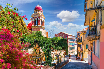 Wall Mural - old town landscape in kerkyra, capital of corfu island, greece