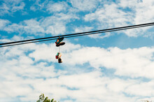 Sneakers Caught On A Telephone Wire