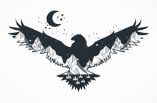 Eagle And Moon