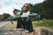 © Creative Cat Studio - Young beautiful woman pilot with remote control ready to flying a drone