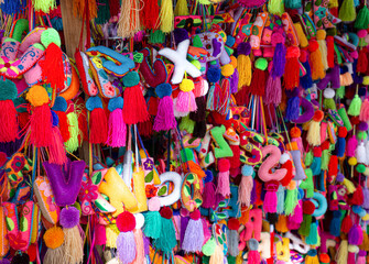 Wall Mural - Oaxaca, Mexico, Scenic old city streets and colorful colonial buildings in historic city center.