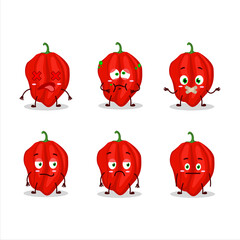 Wall Mural - New red habanero cartoon character with nope expression