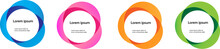 Blue, Pink, Orange, Green Color Infographic Circle Process Set Of 4. Template For Presentation. Creative Concept For Infographic.