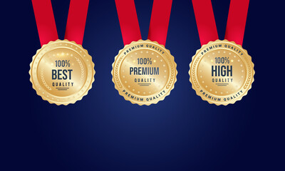 100% premium quality gold medal with red ribbon, winner award ,best award, gold award, ribbon