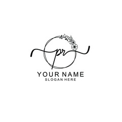 Letter PR Beautiful handwriting logo