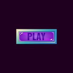 Wall Mural - game ui jelly play button with fantasy blue border for gui asset elements vector illustration