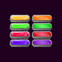 Wall Mural - set of game ui rounded stone rock diamond and jelly colorful button for gui asset elements vector il