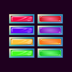 Wall Mural - set of game ui glossy fantasy diamond and jelly colorful button for gui asset elements vector illust