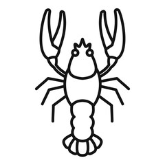 Wall Mural - Crayfish lobster icon. Outline crayfish lobster vector icon for web design isolated on white background