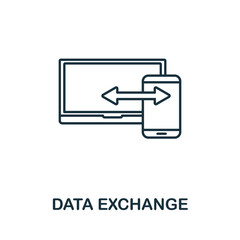 Wall Mural - data exchange vector icon symbol. creative sign from seo and development icons collection. filled fl