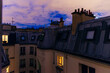 Paris Architecture Details Roof Attic Roof Roof Residential Buildings at Dusk