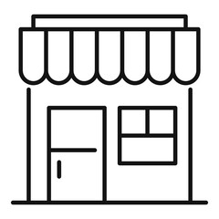 Wall Mural - Street shop icon. Outline street shop vector icon for web design isolated on white background