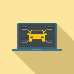 Poster - Car service laptop icon. Flat illustration of car service laptop vector icon for web design