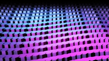 Wall Mural - 4k 3D abstract background animation of metal elements surface geometric pattern morphing and turning loop. Great for ads, technical, industrial, scientific, sci-fi illustrations, etc.