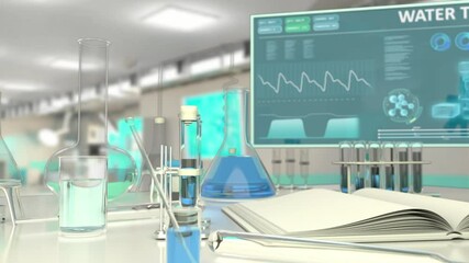 Wall Mural - clinical natural water analysis, cg healthcare 3D animation