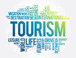 © dizain - Tourism word cloud collage, travel concept background