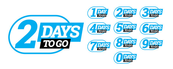 Fototapete - Countdown left days banner. count time sale. Nine, eight, seven, six, five, four, three, two, one, zero days left. Vector illustration