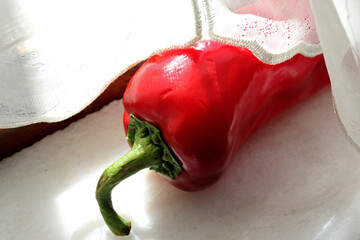 close-up of organic and fresh red apple