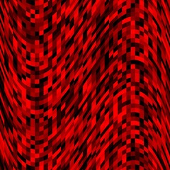 Canvas Print - pixel pattern background of vector red wave seamless square mosaic