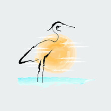 Crane Bird Silhuette 