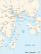 © lesniewski - Greater Hobart road vector map, Tasmania, Australia
