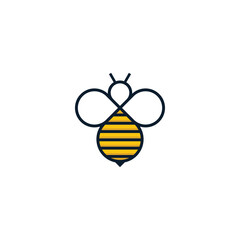 Wall Mural - Bee Logo design vector icon , bee line style vector