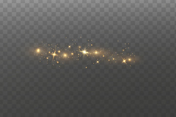 Aufkleber - Christmas light effect. Sparkling magical dust particles.The dust sparks and golden stars shine with special light.