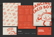 Taco restaurant menu and business card template.