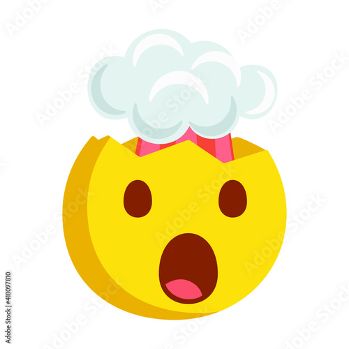 Exploding Head Emoji Icon Illustration. Mind Blown Face Symbol Emoticon