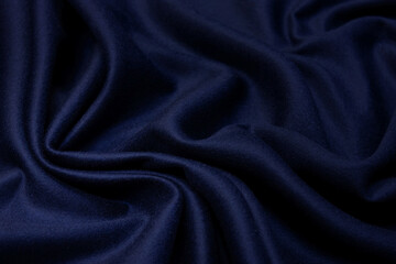 Wall Mural - .Blue dark monochrome artificial wool. Close up texture of the fabric is useful as a background.