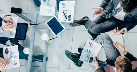 Wall Mural - business colleagues discussing financial issues at a working meeting.