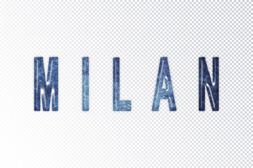 Wall Mural - Milan lettering, Milan milky way letters, transparent background