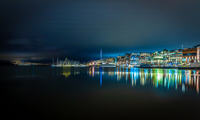 Wall Mural - View of Christmas Oslo in the night, Norway