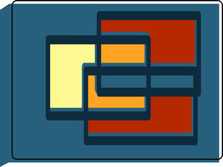 Wall Mural - Abstract composition of several rectangles filled with colors and movable background.
