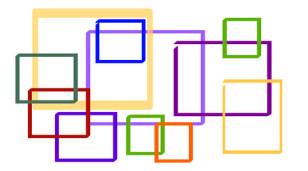 Wall Mural - Coloured frames - various frames composition created by brush. 