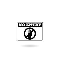 Sticker - No entry sign icon with shadow