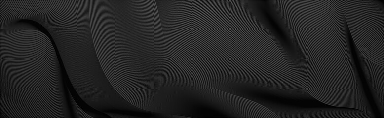 black abstract background design. modern wavy line pattern (guilloche curves) in monochrome colors. 