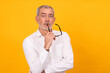 © carballo - senior adult man isolated on color background