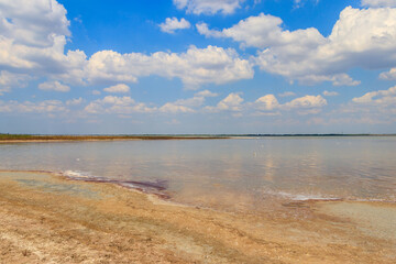 Poster - View of a salt Ustrichnnoe (oyster) lake in Kherson region, Ukraine