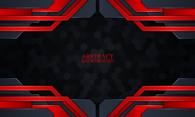 Abstract technology background with dark navy and red glow stripes.