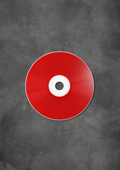 Poster - Red CD - DVD mockup template isolated on concrete background