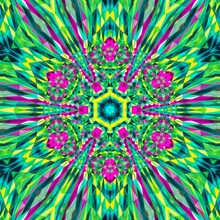 Abstract Green & Pink Kaleidoscope Fractal Background - Do You Remember Looking Through A Kaleidoscope As A Kid? So Much Fun!! Dazzling Pink & Green Will Light Up Your Screen!